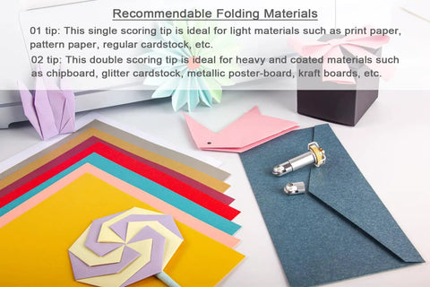 Heavy Duty Scoring Wheel Combo Pack Featuring Single And Double Quickswitch Tips A Straight Up Game Changer For Maker 4 3 Machines with various colorful cardstock and folded designs.