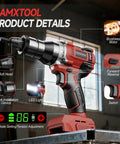 Badass Cordless Rivet Nut Gun For 18 Volt Batteries Tool Only Brings Brushless Power With Auto Memory Modes close-up with features