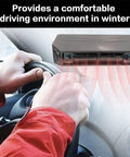 Universal 12V Under Dash Air Conditioner With Snappy Chill And Cozy Heat 10000 BTU in a car, providing heat in winter.