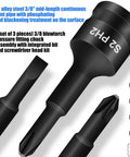 Heavy Duty Integrated Screw Tip Socket Kit With 3/8 Square Drive Featuring Chrome Steel Bodies And Versatile Bits For Home Repairs, DIY Projects And Routine Mechanical Care Services To Tackle Any Job With Ease. 3-piece S2 alloy steel 3/8 drive PH2 SL5 PZ2 bits