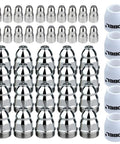 Pro Grade P80 Plasma Cutter Consumables Kit with 45 pieces for 80A systems electrodes nozzles 1.5mm tip displayed