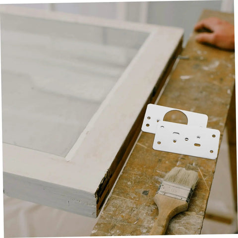 Cabinet Hinge Repair Plate For Easy DIY Door Fixes Quick Install Plate For Cabinet Doors Safe Rounded Edges on wooden surface