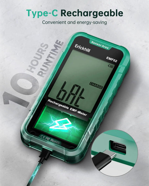 3 In 1 EMF Detector For EF MF And RF And WiFi Radiation Readings Must Have Portable EMF Meter With Rechargeable Battery shown