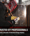 Welder wearing Heat Resistant Welding Gloves With Aluminized Reflective Top That Reflects 95 Percent Of Radiant Heat