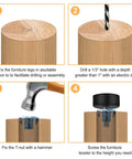 Installation steps for M6 Thread Furniture Feet Levelers 8 Pieces Anti Slip Adjustable Leveling Feet Screws