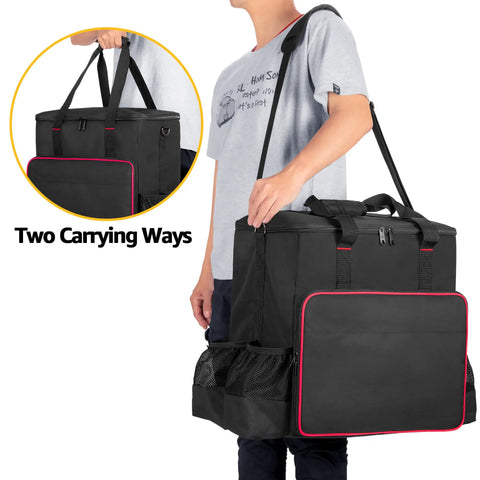 Heavy Duty Big Buddy Heater Carry Bag With Thick Padded Interior And Anti Slip Bottom Multiple Pockets Extra Durable Portable Storage Case held by person