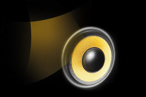Close-up of speaker driver from GigaWorks T40 Series II 2.0 Desktop Speaker System With BasXPort Tech Delivers Full Bass Without a Sub Easy.