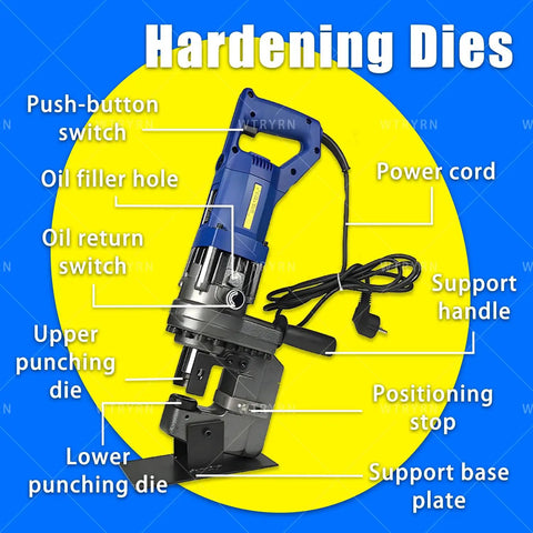 Heavy Duty Electric Hydraulic Punch Press Tool For Angle Steel And Metal Sheets Featuring A Lightning Fast 1400 Watt Motor Compact Build And Ergonomic Grip That Takes Zero Sweat Ripping Through Tough Shop Projects Daily