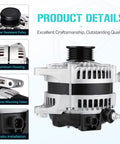 Beefed-Up Alternator For Wrangler 3.8L 2007-2008 And Vans Like Grand Caravan Town And Country Routan 3.3L-3.8L 2008-2010 Replaces 04801304AA 4801304AA 421000-0700 11295 AL6462X with aluminum housing and wear-resistant pulley