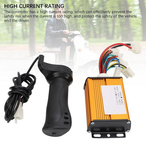 Brushed Electric Bike Controller 36V 1000W with grip and wires, aluminum shell, for electric bikes, trikes, motorcycles, high current safety