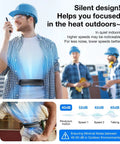 Construction worker wearing Ultra Light Waist Belt Fan for Full Body Cooling, Hands Free Portable Cooler, 360 Degree Breeze