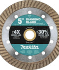 B-69711 5 Inch Diamond Blade Turbo, 50 Percent Taller Segments, for Concrete, Block, Brick, Pavers, Roof Tiles, Makita branding