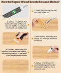 Furniture Repair Kit With Wax Melting Tool Display And Marker Pen For Wood Surfaces Includes Hard Wax Filler chart
