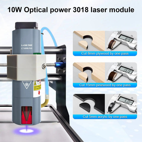Upgrade Your 3018 CNC Engraving With A 10W Laser Module With Air Assist Built-In FAC Double Ultra-Fine Spot Head 12V Class 4 Power