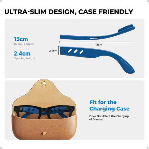 Silicone Eyeglass Ear Grips For Ray Ban Meta Smart Glasses Gen 1 And Gen 2 Anti Slip Ear Hooks 13cm Ultra-Slim Design