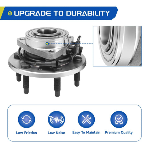 2 Pack Front Wheel Hub Bearing Assembly 4WD Compatible With 1999 2007 Chevy Tahoe Silverado Suburban Express 1500 GMC Yukon