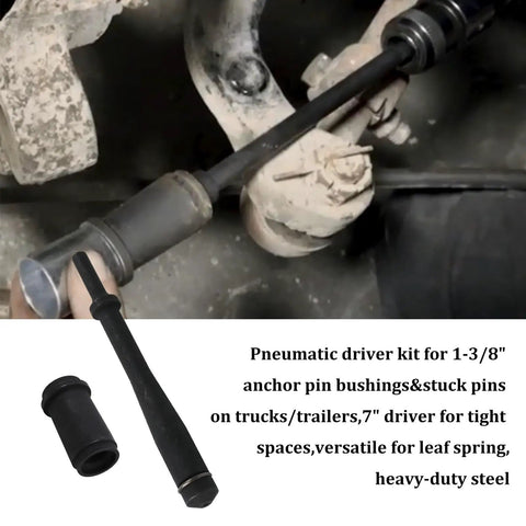 Beefed-Up Pneumatic Anchor Pin Bushing Driver Tool Kit 1-3/8 Inch For Trucks And Trailers, Quick Removal And Installation Of Stuck Pins