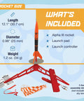 Alpha III Beginner Rocket Building Kit For Ages 10 And Up With Launch Pad And Controller Easy Build Model Rocket Set contents