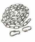 Heavy Duty 304 Stainless Steel Chain Three Thirty Second Inch By Five Feet With Welded Closed Links And Dual Locking Carabiner Hooks