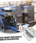 Heavy duty soft close cabinet door hinge with damping for silent operation and durability in industrial setting.