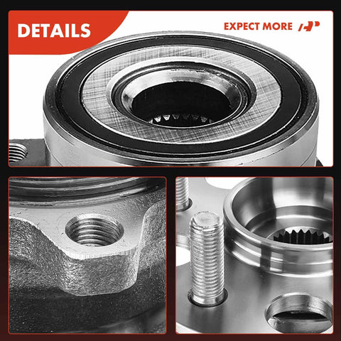 Close-up of 2-Pack Rear Wheel Bearing Hub Assembly 5-Lug 4-Hole Flange For Honda CR-V 2007-2011 4WD And Acura RDX 2007-2012