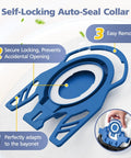 Close-up of self-locking auto-seal collar for 20 Pack 3D AirClean Replacement Vacuum Bags For GN Canister Vacuums with instructions