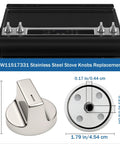 Replacement Electric Range Knobs For Whirlpool Ovens And Gas Stoves Easy Install Durable Stainless Backed Knobs With Heat Resistant Ring