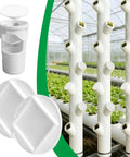 Tower Pipe Cap Kit For Hydroponics With Snap Fit Connector Leak Proof Water Line Protection And Plant Spacing Inserts