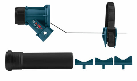 Dust Gobbler Collection Attachment For SDS Max And Spline Hammer Chisels with ski boot clamp and adjustable extension arm.