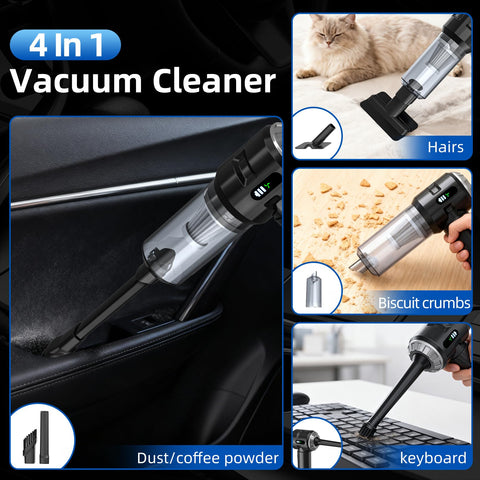 Powerful 25000Pa Cordless Handheld Car Vacuum With Cyclonic Suction And Digital Display for pet hair and home cleanup in use