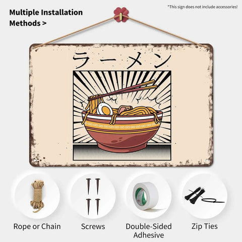 Retro Ramen Tin Sign Wall Art For Kitchen Home Garage Or Office Decor Funny Vintage Metal Sign 8x12 Inches Durable Aluminum With Pre Drilled Holes For Quick Mount Dope Tin Sign Vibe For Any Space.