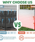 Comparison of Privacy Fence Panels For Outdoor AC Unit And Trash Can Enclosure Black Weather Resistant No Dig Backyard Fencing
