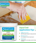 Fast Drying White Wood Grain Filler Gel For Cabinets application on oak wood surface with hand smoothing the gel.