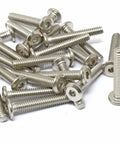 25 Pack One Quarter Twenty By One And A Half Inch Stainless Steel 304 Hex Socket Flat Head Cap Screws Bolts For Furniture