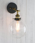 Industrial Vintage Slope Pole Wall Mount Sconce With 7.9 Inch Globe Milk White Glass Shade Antique Style Wall Light Fixture