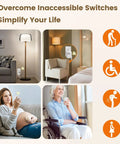 Wireless Light Switch Remote Kit For Lamps And Fans No Wiring Needed, 100 Ft RF Range in living room and user settings