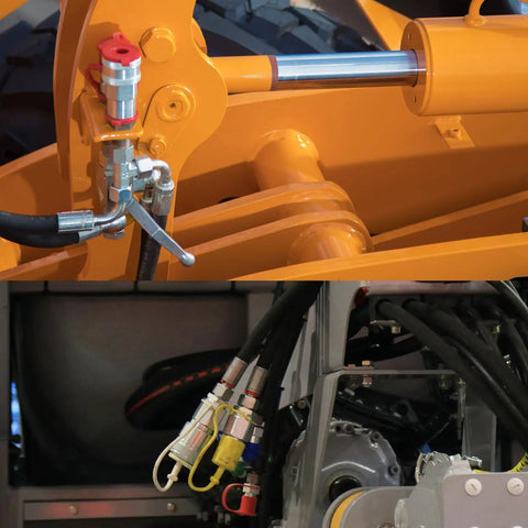 3/4 Inch NPT ISO 5675 Hydraulic Quick Connect Coupler Pioneer Style Agricultural Tractor Couplings installed on equipment