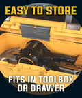 No Drip Caulking Gun For Easy Seals, Compact Lightweight ABS Frame stored in yellow toolbox