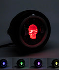 5.75 Inch Round LED Motorcycle Headlight With Mounting Brackets, Front Headlamp With DRL High Low Beam, glowing skull design