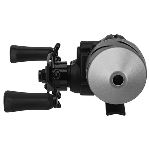 Side view of Sniper Economy Micro Spincast Reel With Clam Pack And Stainless Steel Cone, Lightning 6.2:1 Gear Ratio, 25 IPT