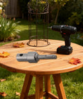 Earth Auger Adapter Tool With Four Interface Types For Impact Wrench And Hammer Drill Use on wooden table in garden