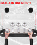 Top Shelf Heavy Duty 12V Bus Bar Power Distribution Block With Five By One Quarter Inch Studs Slick Color Coded Red And Black Pair for easy installation.
