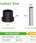 Golf Cart Spring Bushing Kit for EZGO TXT Medalist 1994 Up and Club Car DS 1981 Up with product dimensions and compatible models