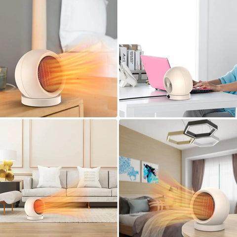 Portable Desk Space Heater 600W Energy Efficient Indoor Use Quiet Safe for Home and Office UL Certified Auto Shut Off Overheat