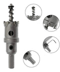Carbide Tooth Tipped Hole Saw Cutter 1 Inch 25mm For Stainless Steel, close-up view of carbide tips and drill bit design.