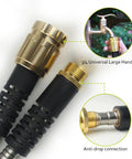 50ft metal garden hose with brass fittings and 3/4 universal large handle; anti-drop connection, Amazon brand