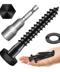 Heavy Duty 1 Quarter Inch By 2 Inch Lag Bolts Set With Stainless Steel Flat Washers For Wood Construction Hex Head Screws Partial Thread 304 Stainless Steel 18 8 Black Oxide Finish Includes 20 Bolts And 20 Washers