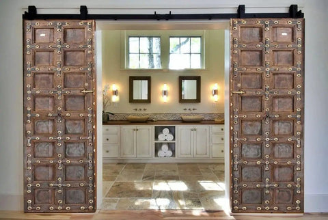 Hand Carved Rustic Authentic Doors For Interior And Exterior Use Antique Barn Door Style Custom Size 71 By 34 Inches Sliding Or Hinged