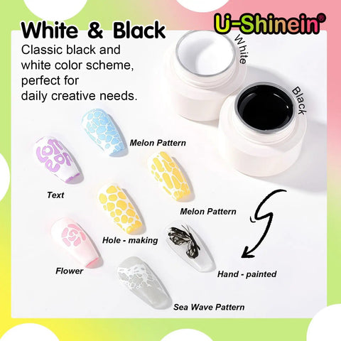 DIY Poke Gel Nail Polish Kit With Base Coat And Wood Sticks For Creative Nail Art Blooming Gel Magic Lace Painting