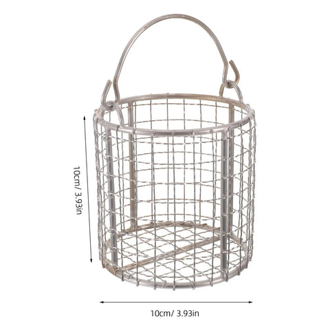 Slick Heavy Duty Stainless Steel Ultrasonic Cleaner Basket With Fine Mesh And Swinging Handle For Jewelry Lab Equipment and Precision Washing Rack, 10cm size.